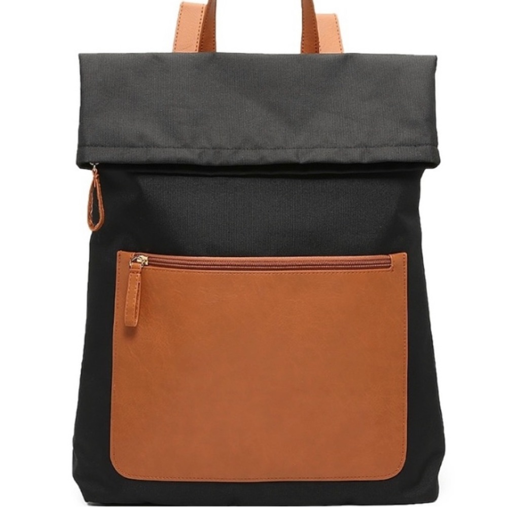 Backpack - two tone Black & Brown - lightweight but roomy
